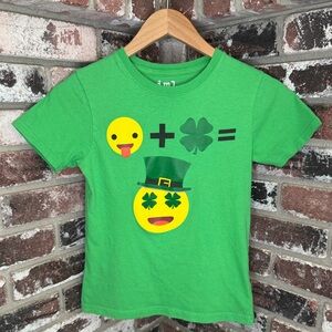 St. Patrick 4-Leaf Clover Shamrock Emoji Face Graphic Shirt
